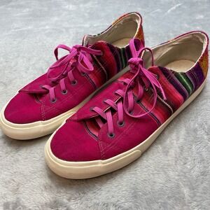Inkkas Womens Candy Sneakers Size 10 Pink‎ Aztec Southwestern Stripe Festival